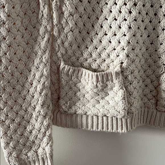 Olive & Oak Cream Woven Sweater with Pockets - M - Picture 2 of 5